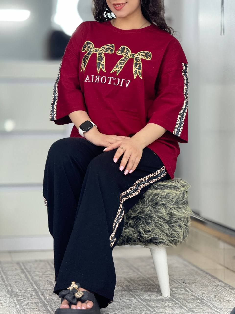 ست بگی پاپیون پلنگی کد 6304