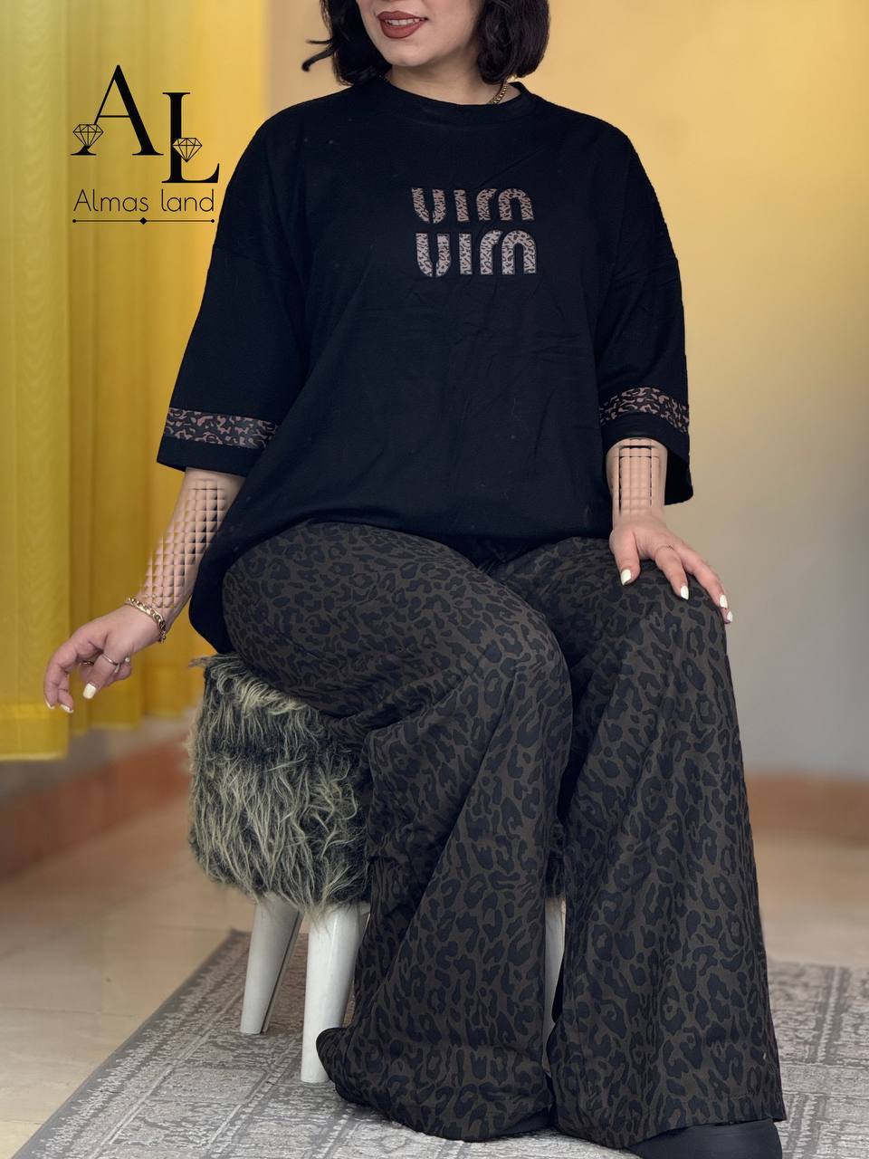 ست کتان سیلک پلنگی کد 29283