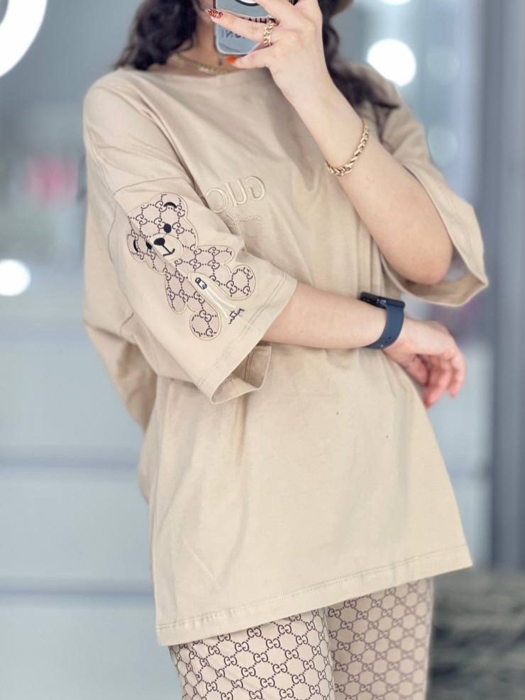 ست بگی استین خرسی نسکافه ای کد 6467