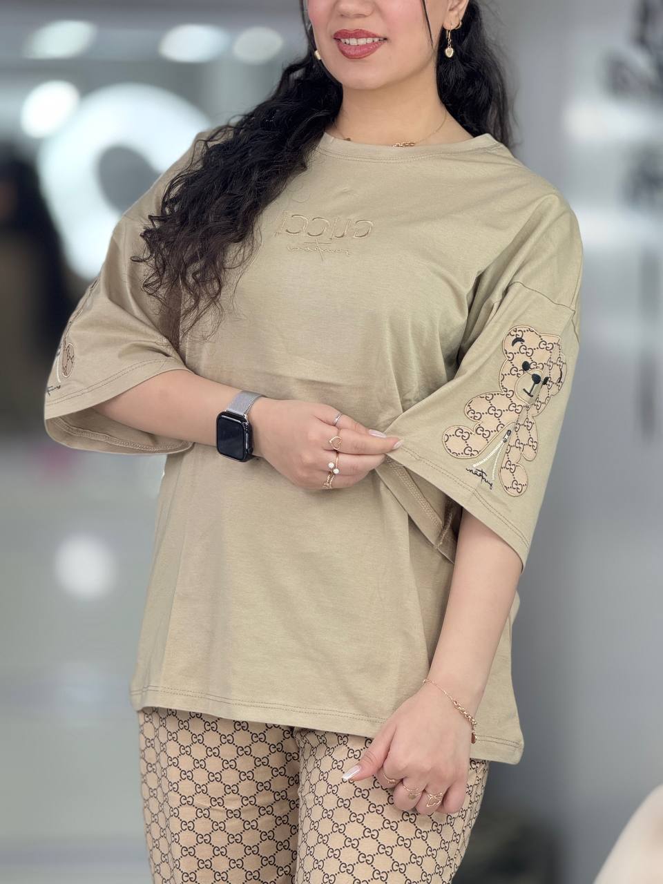 ست بگی استین خرسی نسکافه ای کد 6467