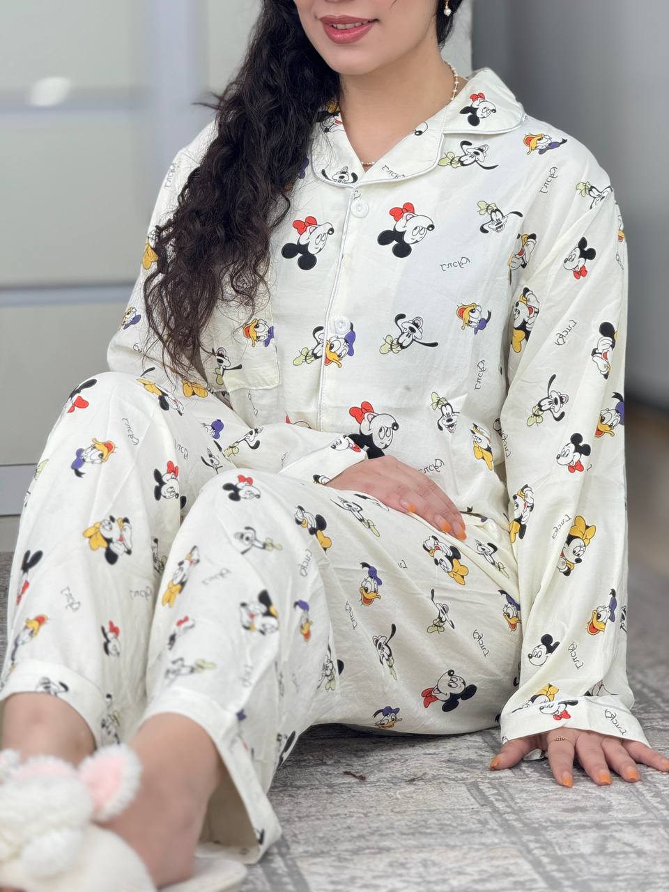 ست دکمه دار استین بلند کد 6272