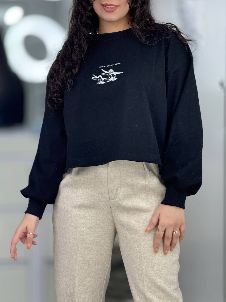 تیشرت،دورس،کراپ،بلوز استین بلند - کراپ دورس تک طرح اسکی کد 6290 کراپ دورس تک طرح اسکی کد 6290-4