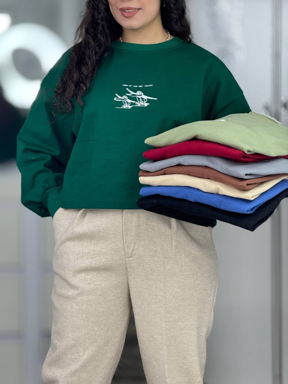 تیشرت،دورس،کراپ،بلوز استین بلند - کراپ دورس تک طرح اسکی کد 6290 کراپ دورس تک طرح اسکی کد 6290-8