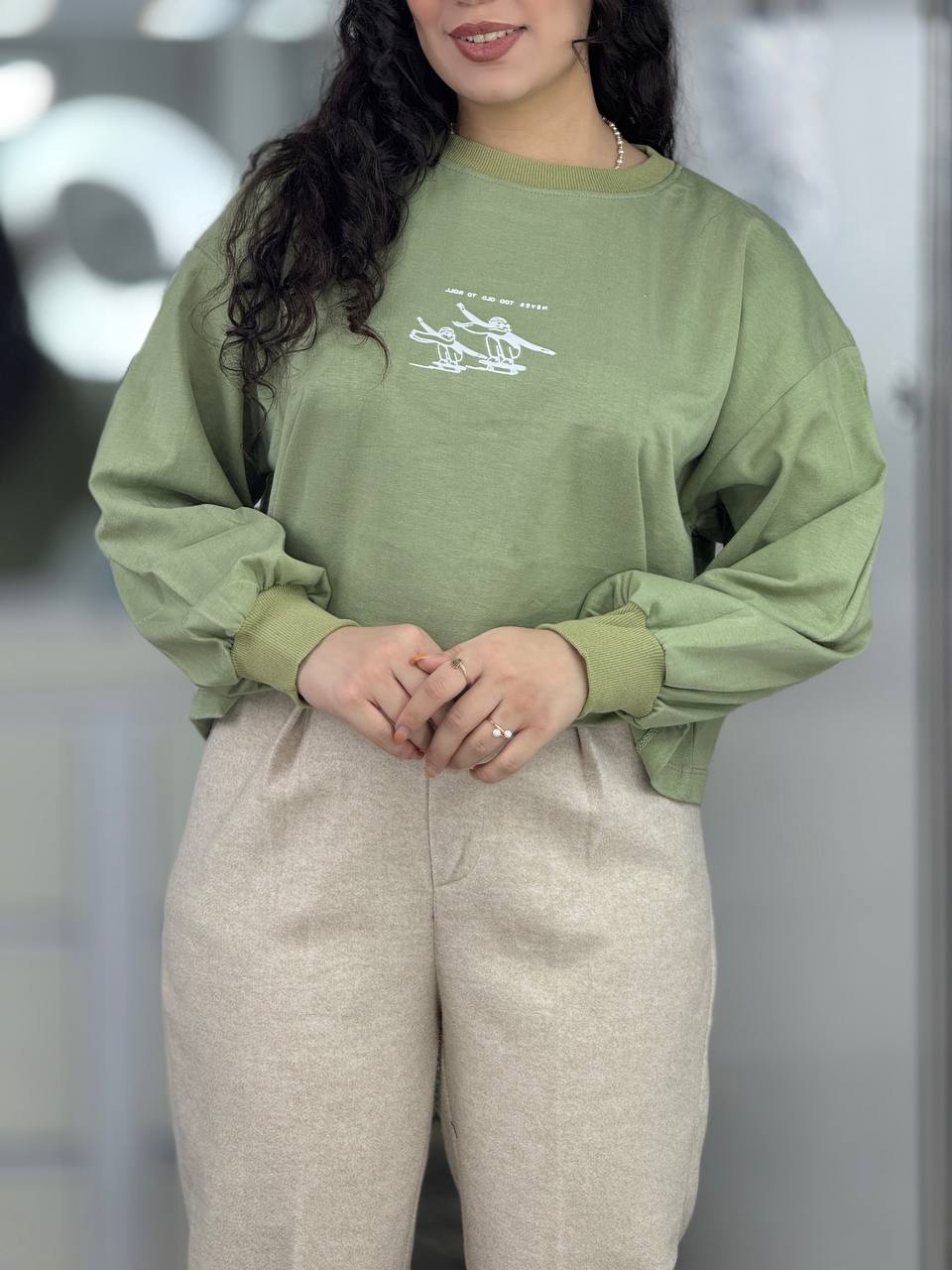 تیشرت،دورس،کراپ،بلوز استین بلند - کراپ دورس تک طرح اسکی کد 6290 کراپ دورس تک طرح اسکی کد 6290-7