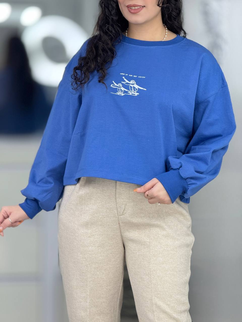 تیشرت،دورس،کراپ،بلوز استین بلند - کراپ دورس تک طرح اسکی کد 6290 کراپ دورس تک طرح اسکی کد 6290-2