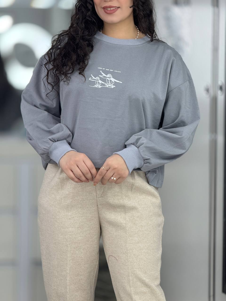 تیشرت،دورس،کراپ،بلوز استین بلند - کراپ دورس تک طرح اسکی کد 6290 کراپ دورس تک طرح اسکی کد 6290-6