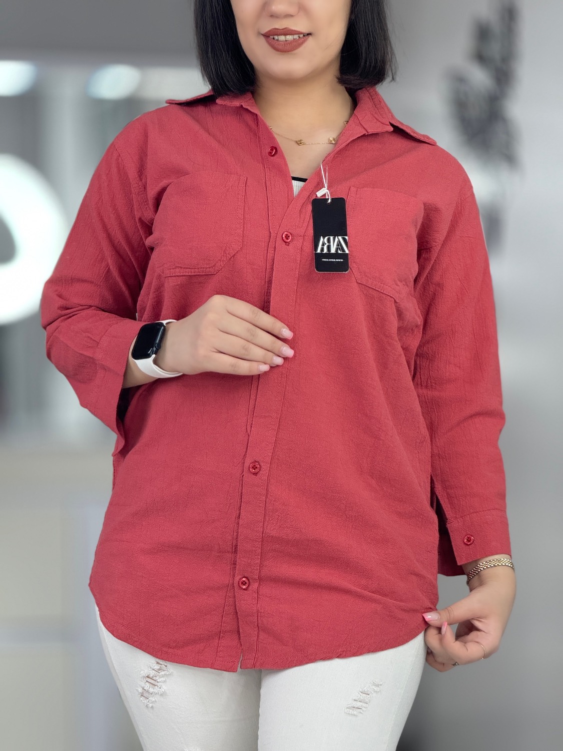 شومیز گلبهی کد 42556