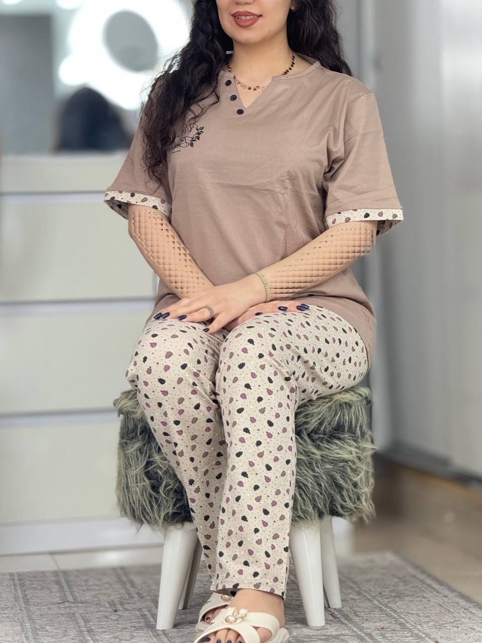 ست پنبه یقه هفت کد 33419