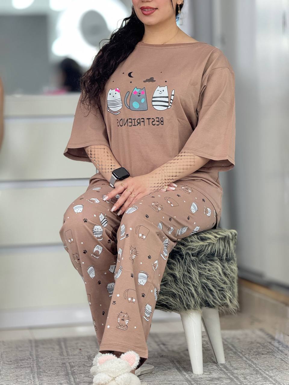 ست نیم استین گربه کد 6470