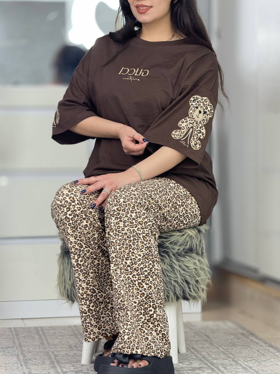 ست استین خرسی پلنگی کد 6564