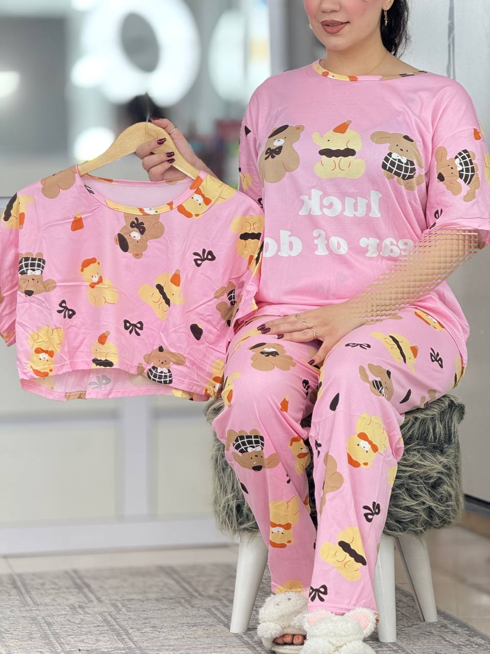 ست سه تیکه سه خرس صورتی کد 6437