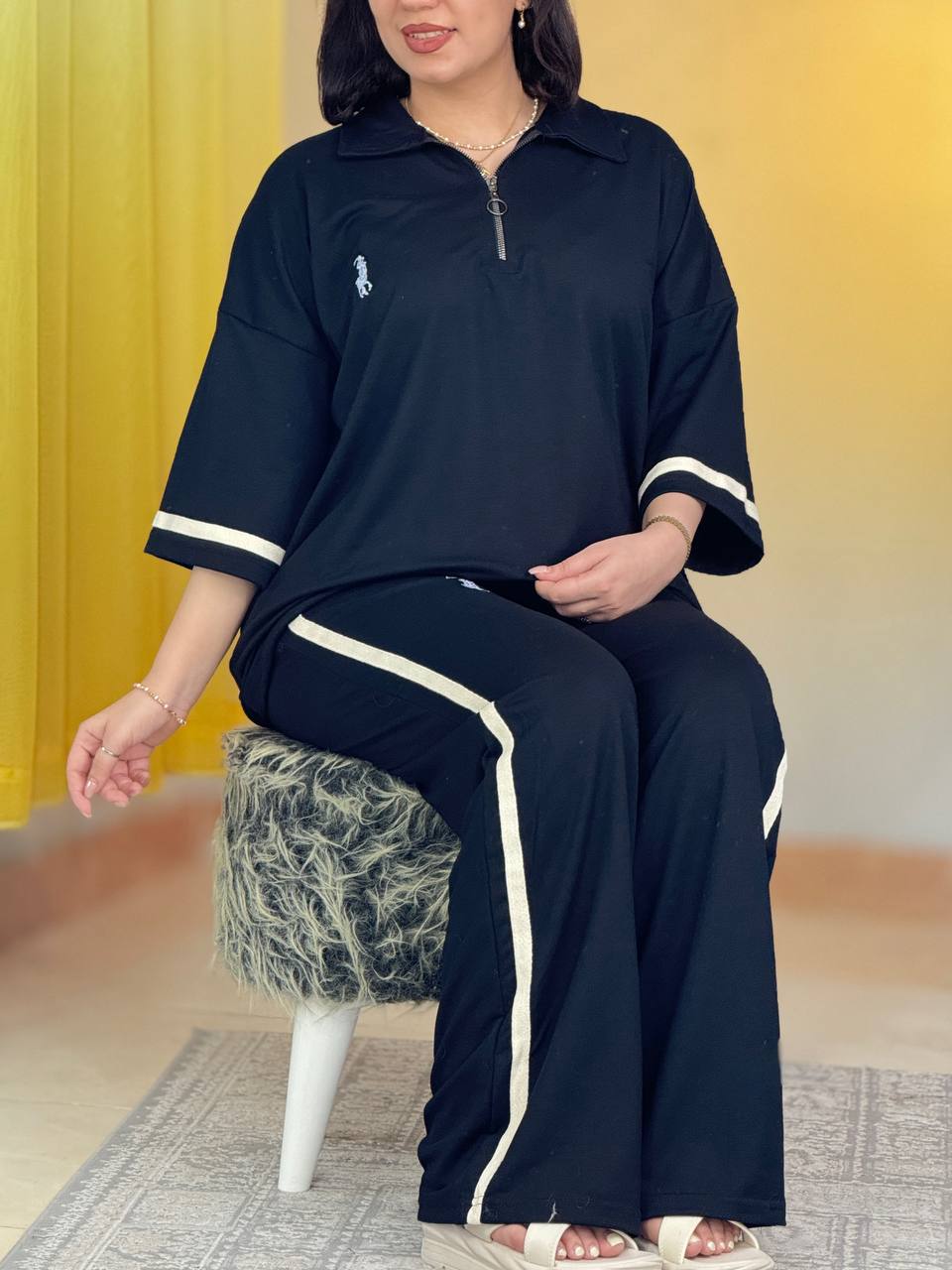 ست نیم زیپ نواردار کد 29441