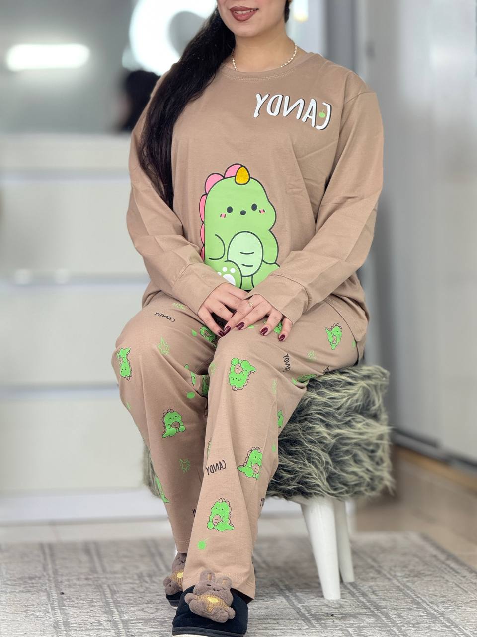 ست بلوزشلوار استین بلند دایناسور کد6301