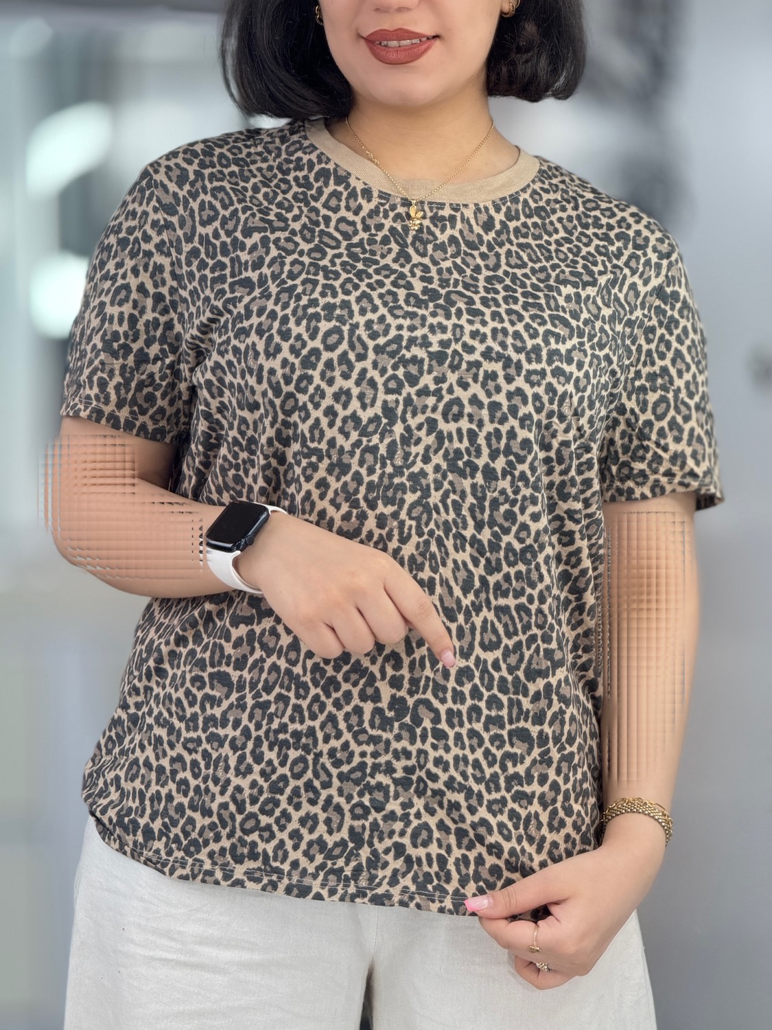 تیشرت وارداتی پلنگی شلوغ کد 42633