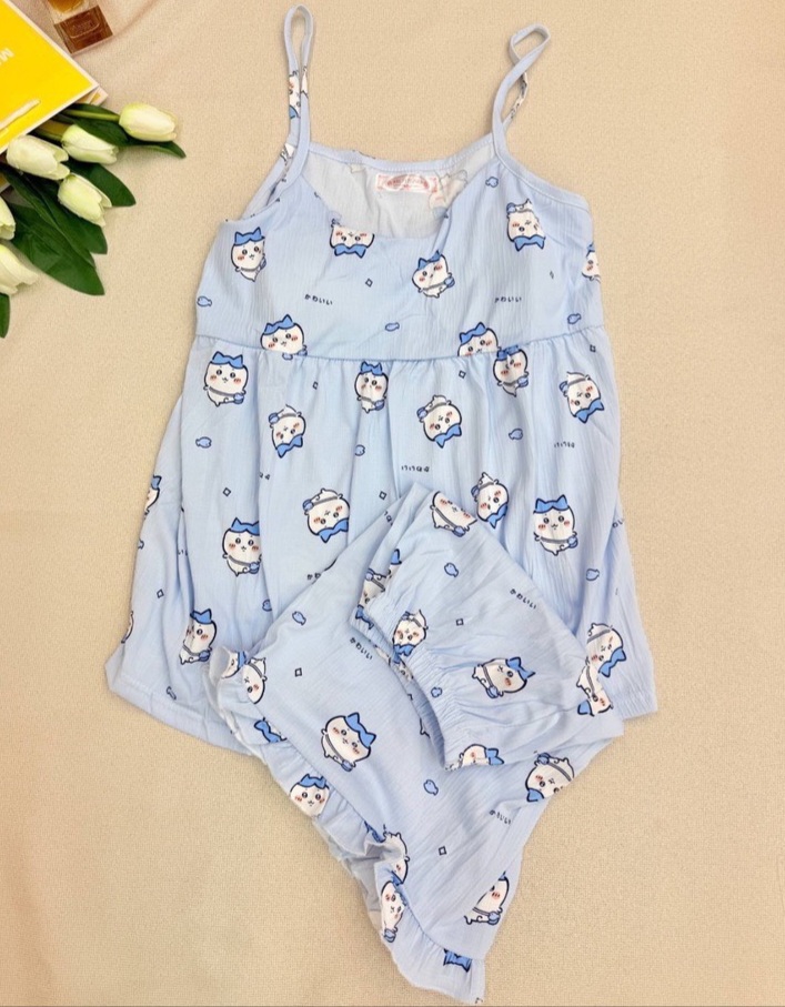 ست وارداتی تاپ شورتک گربه ابی کد 33619
