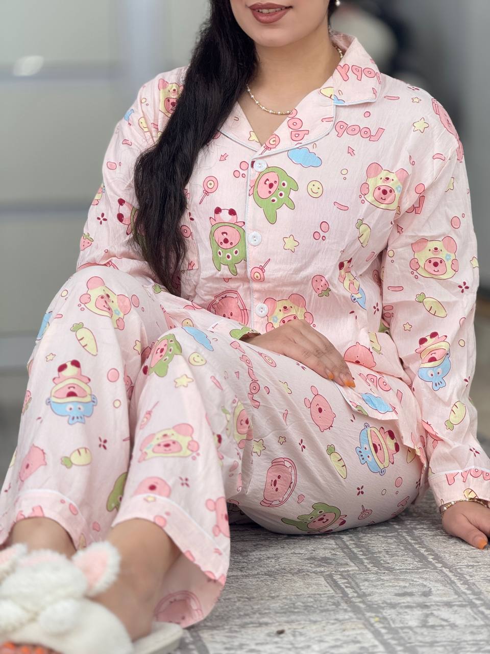 ست دکمه داراستین بلند صورتی کد 6262