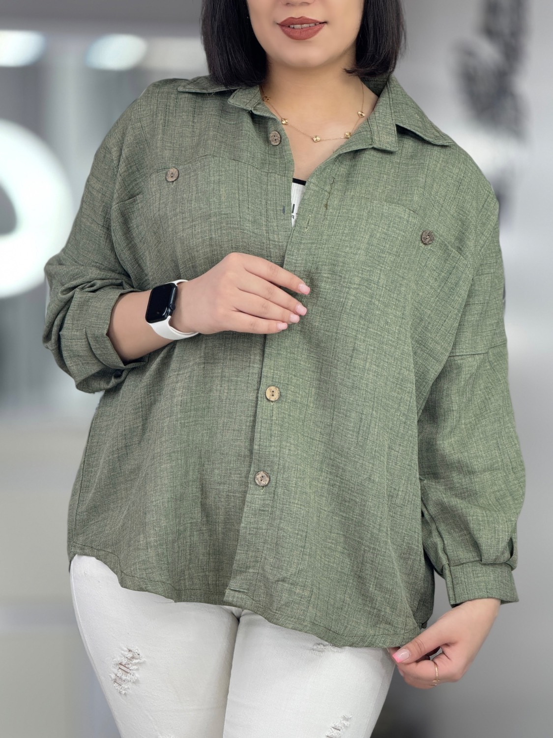 شومیز سبز کد 42555