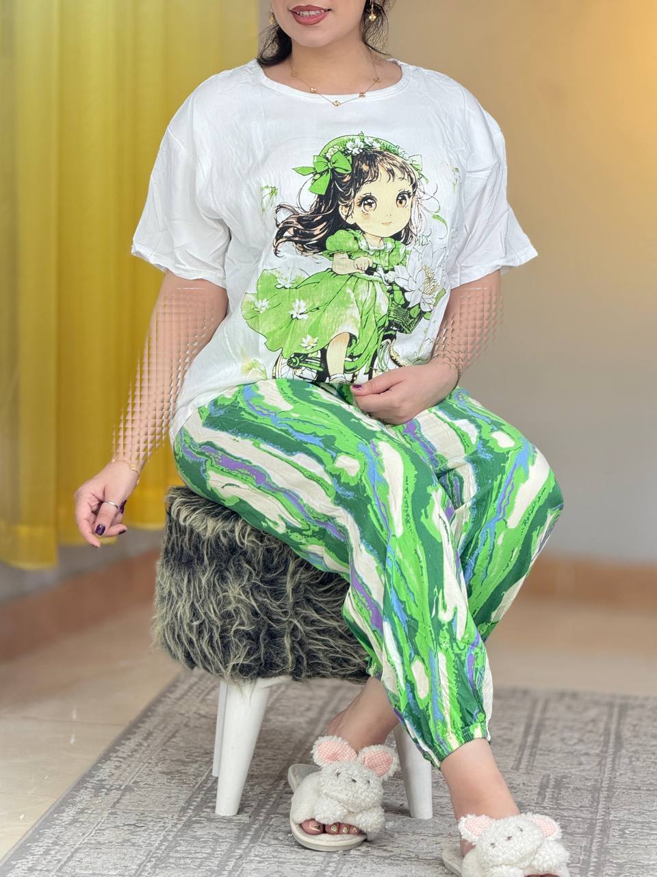 ست وارداتی دختر شلوار سبز کد 29526