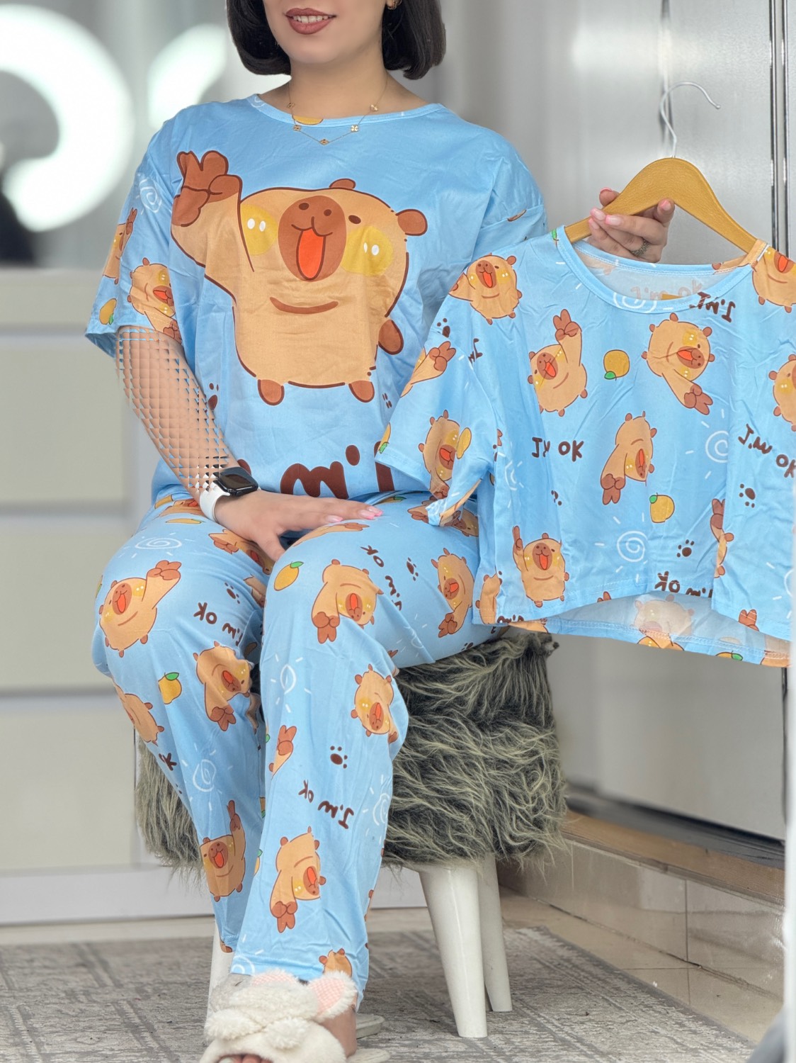 ست سه تیکه خرس و پنجه ابی کد 42584