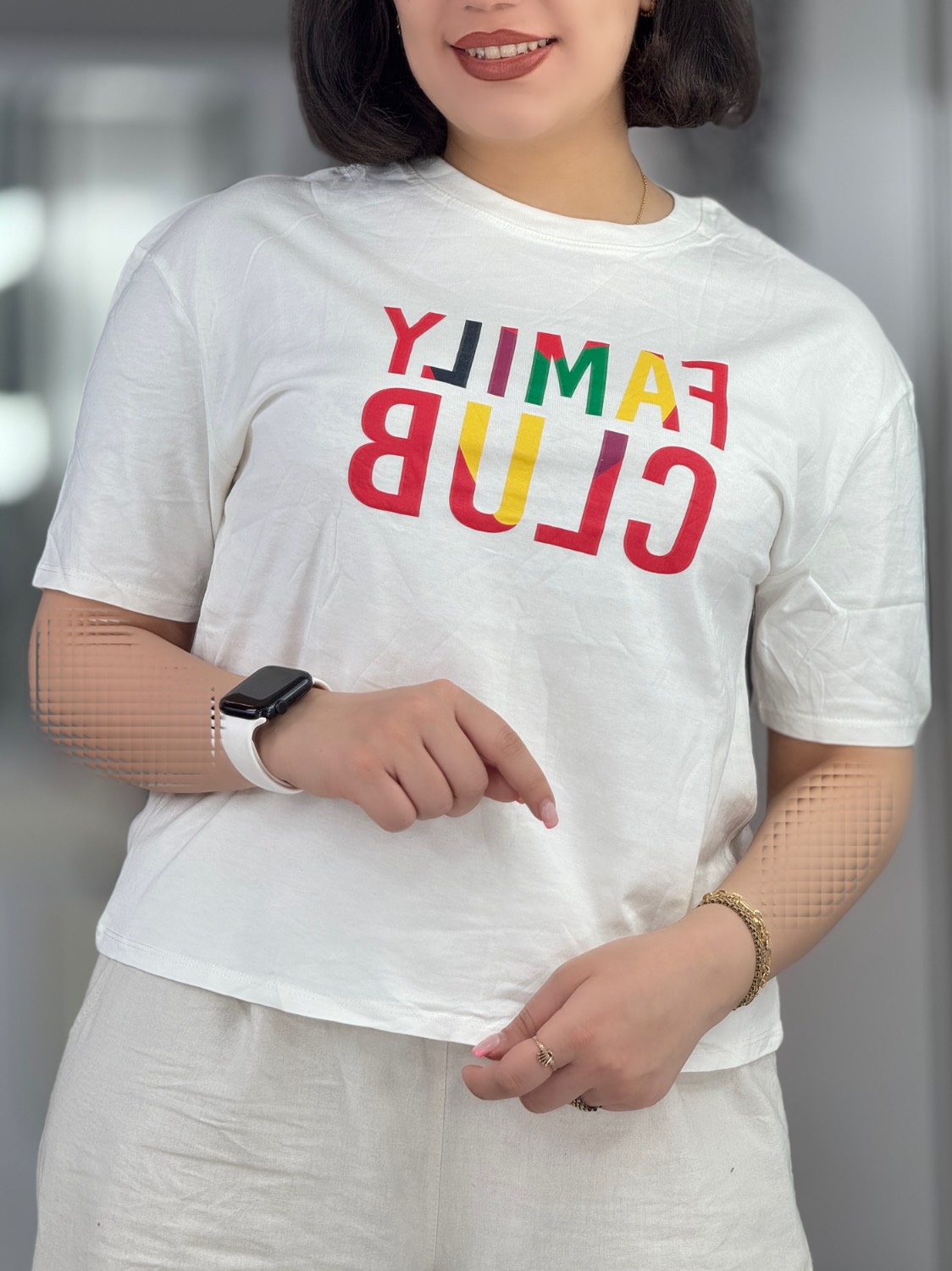 تیشرت سفید فمیلی کد 42638
