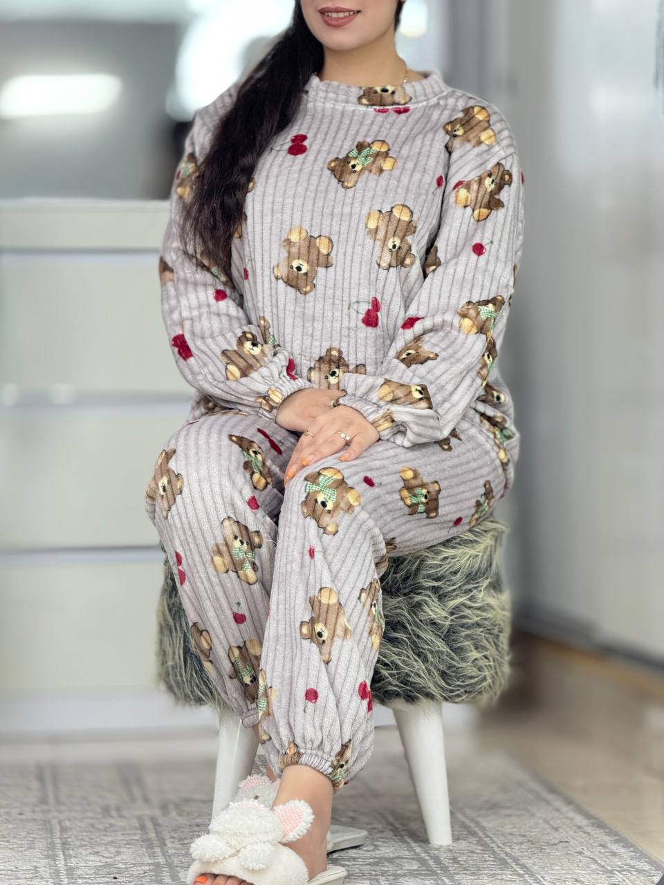ست حوله ای میله ای خرس و گیلاس کد 6277