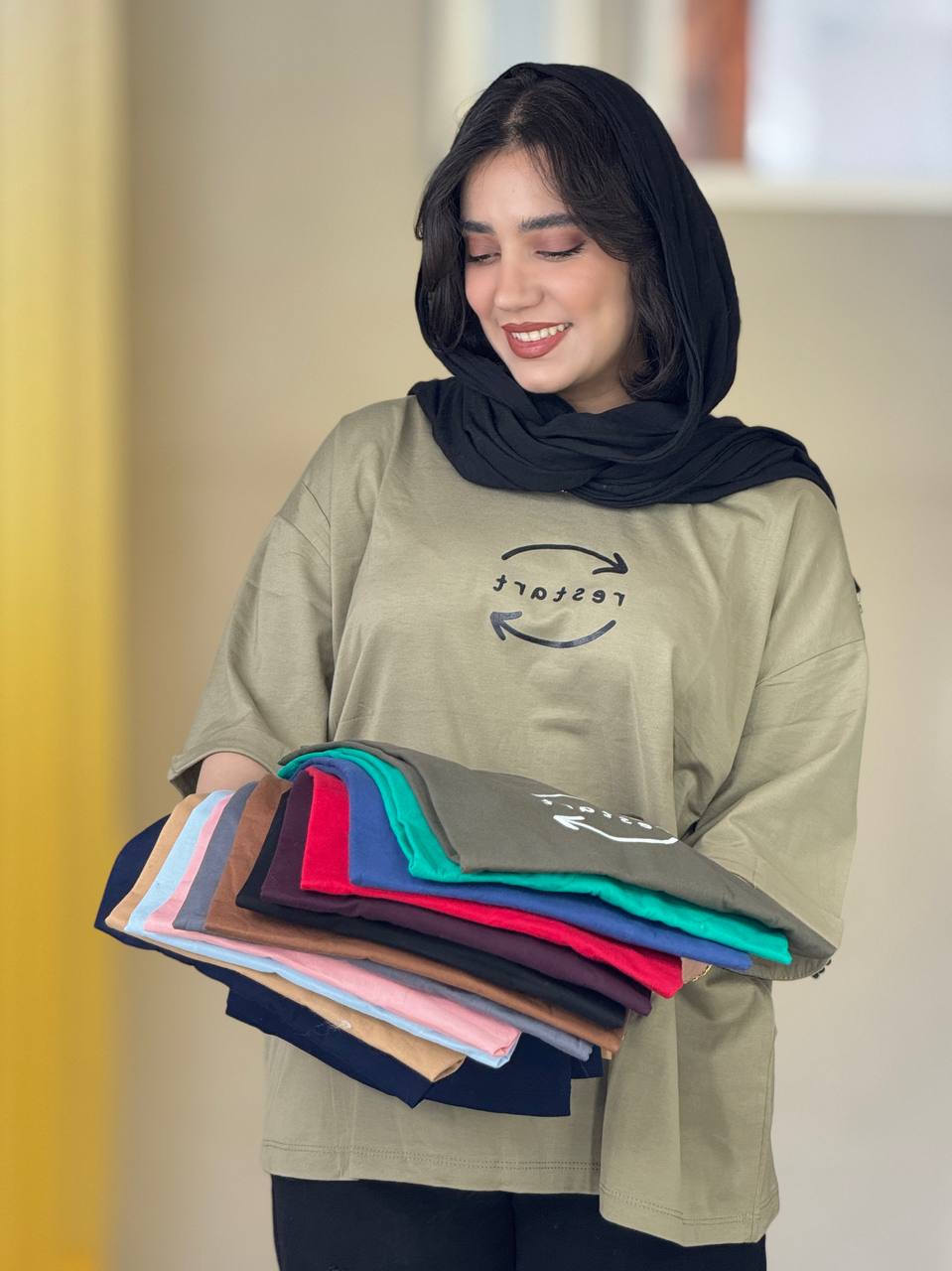 تیشرت باکسی طرح restart کد42741