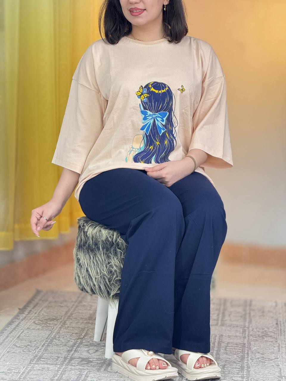 ست باکسی شلوار گیسو کد 29465