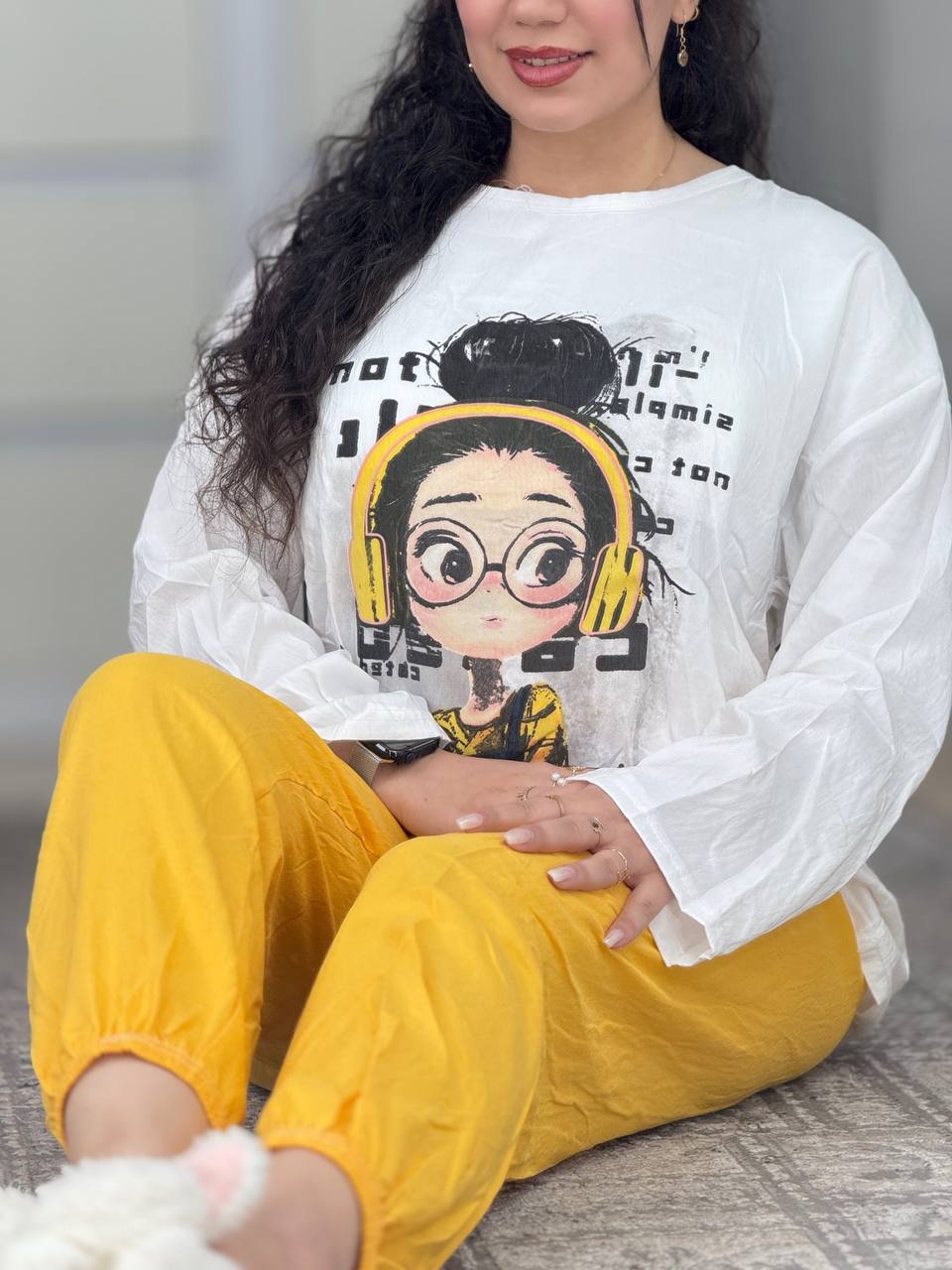 ست وارداتی شلوار زرد کد 6486