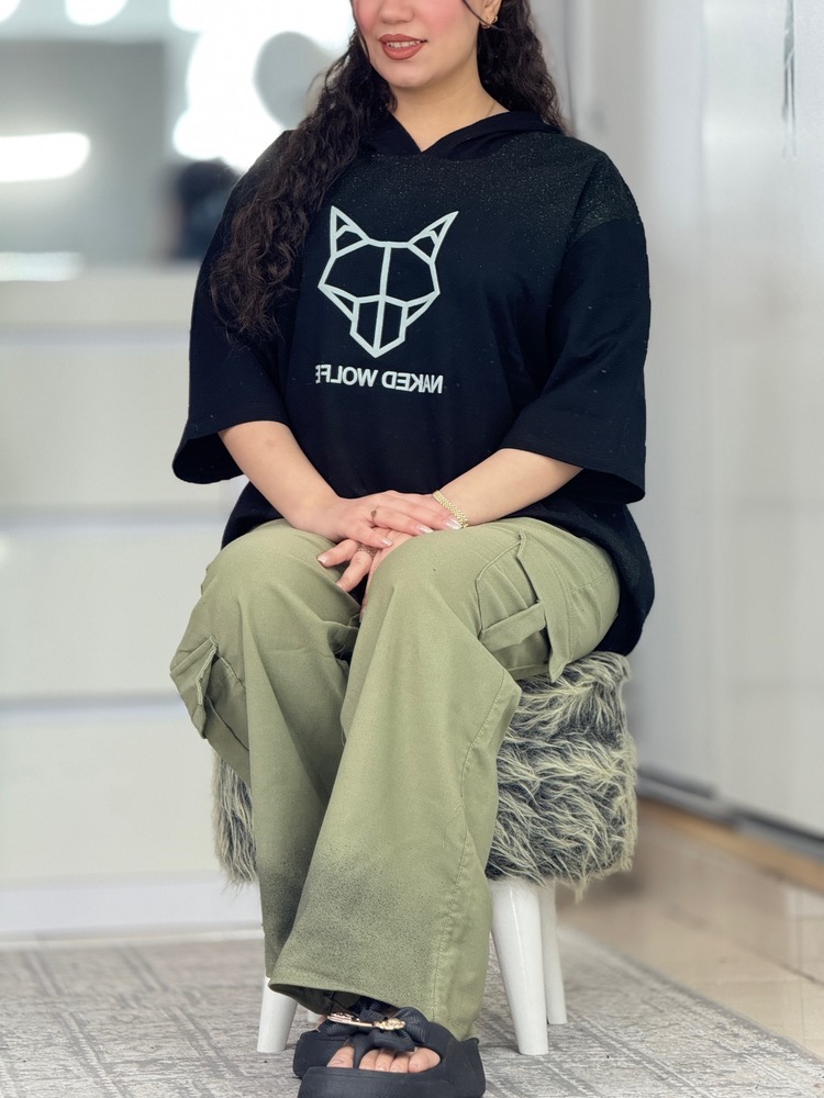 ست شلوار کارگو کتان  کد 6544