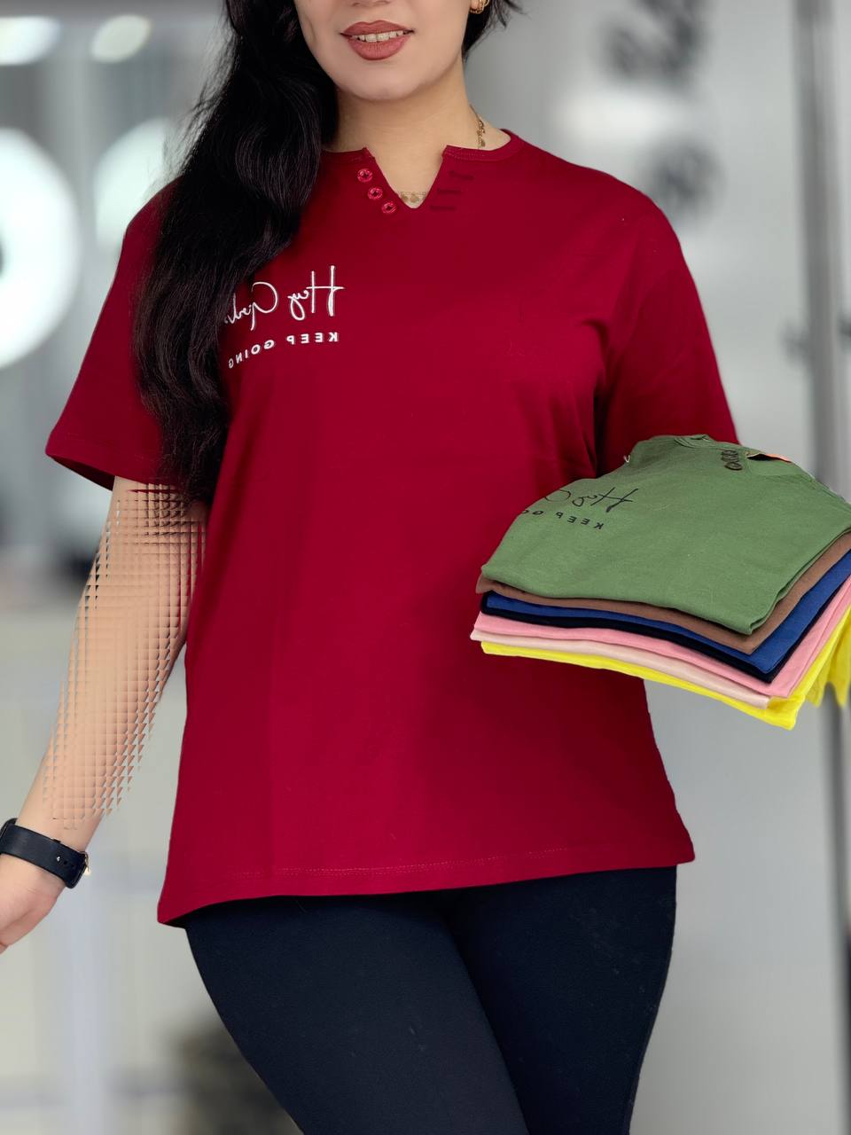 تیشرت یقه هفت هی گرل کد 6596