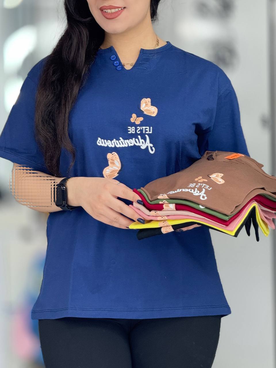 تیشرت یقه هفت پروانه کد 6595