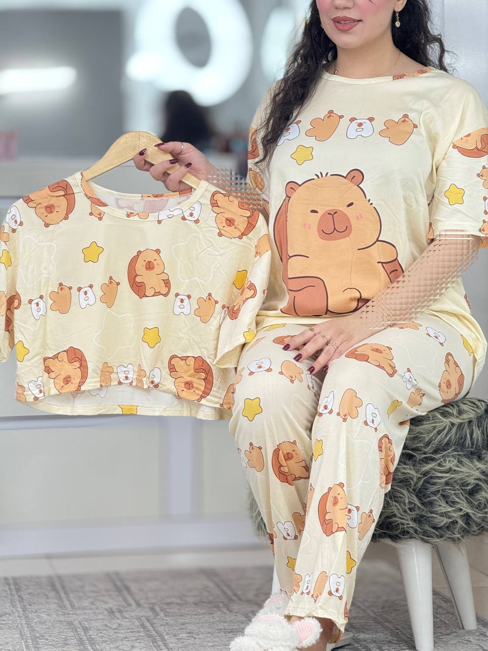 ست سه تیکه خرس و ستاره کرم قهوه ای کد 6436