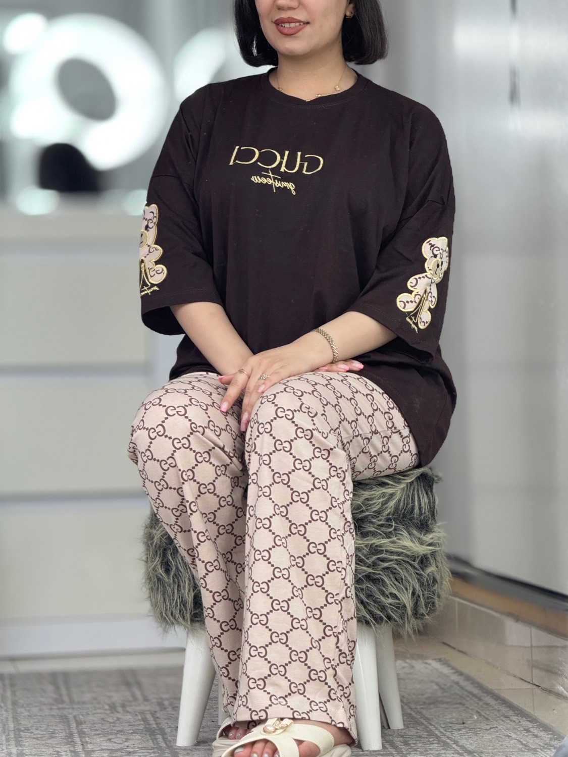 ست گوچی استین خرسی کد 42603