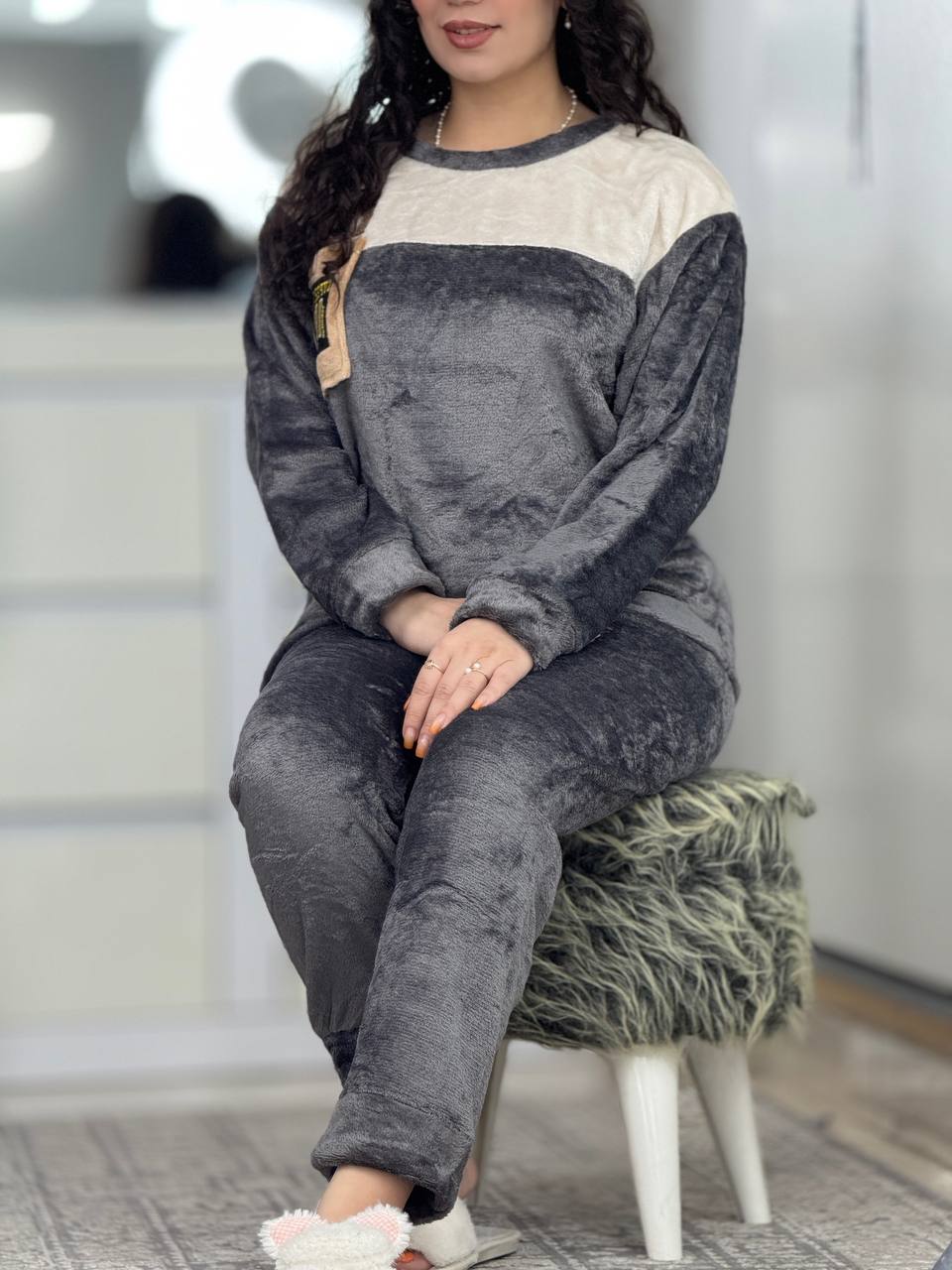 ست حوله ای خاکستری خرسی کد 6292