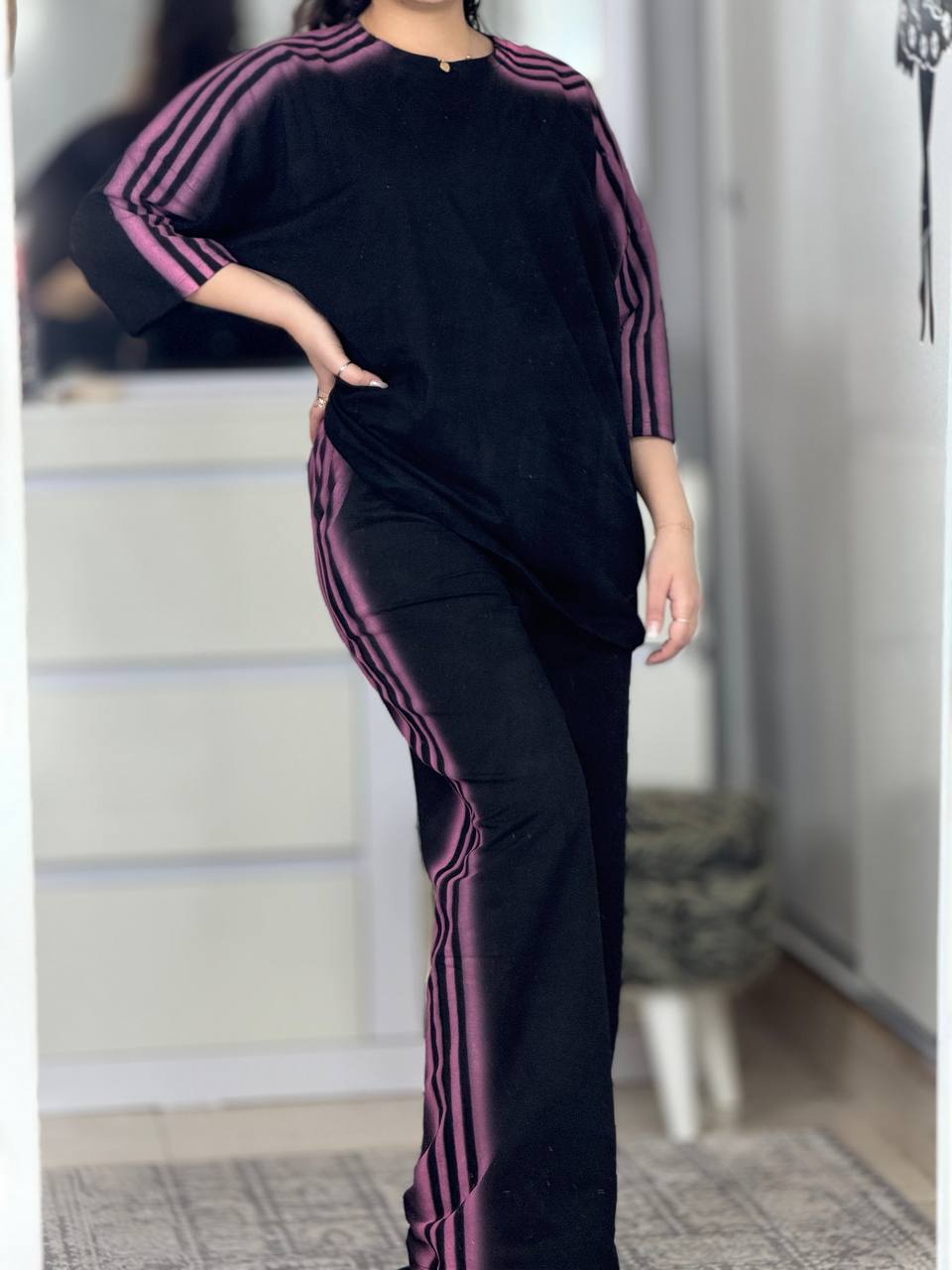 ست بگی مشکی سه خط کد 6460