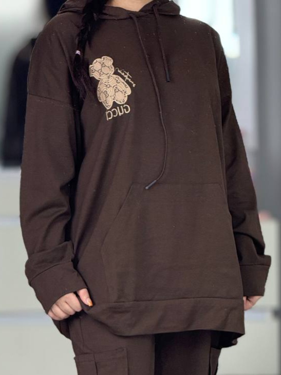 هودی تک گوچی قهوه ای کد 6381