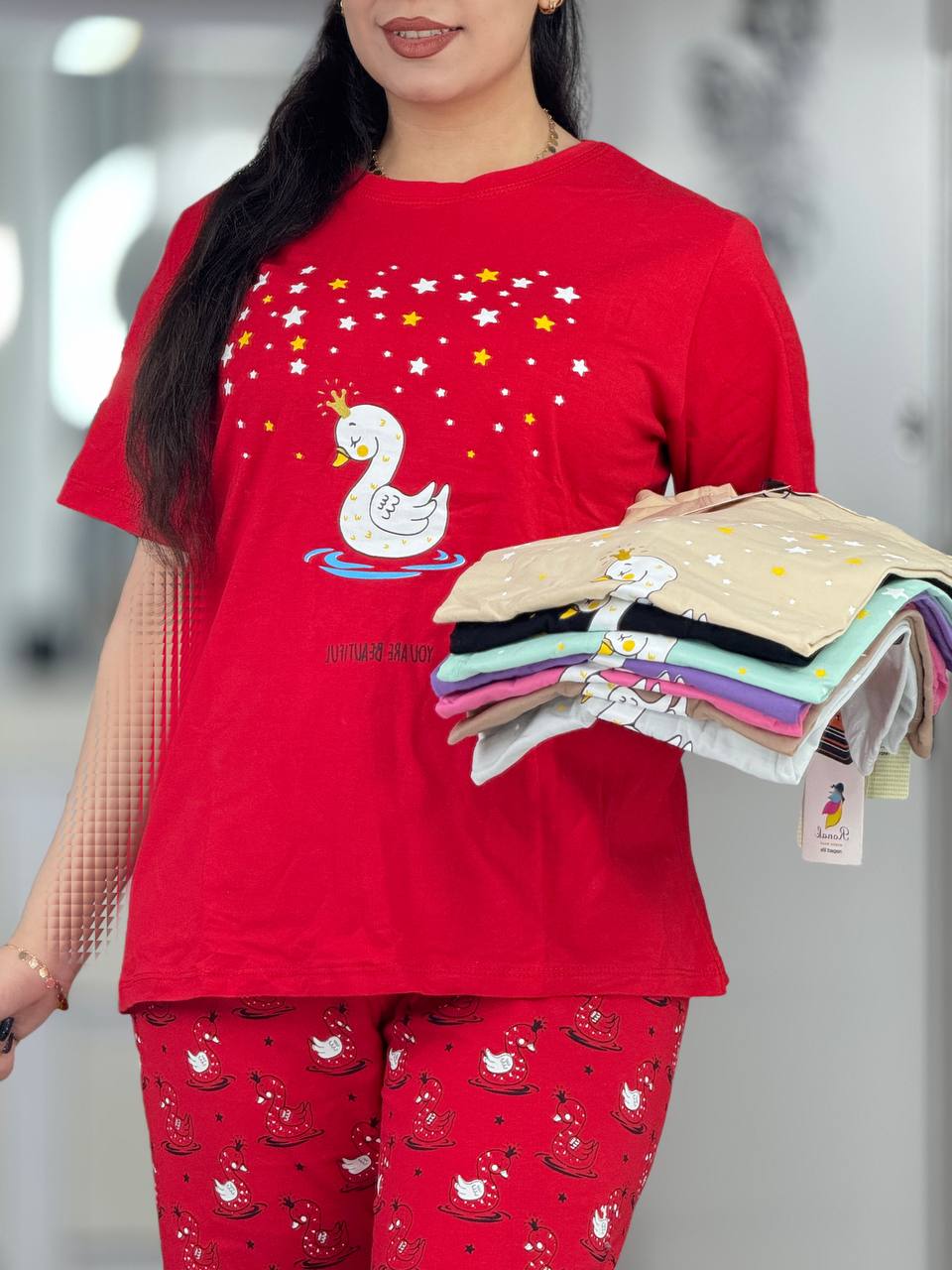 ست تیشرت شلوار قو کد 6573