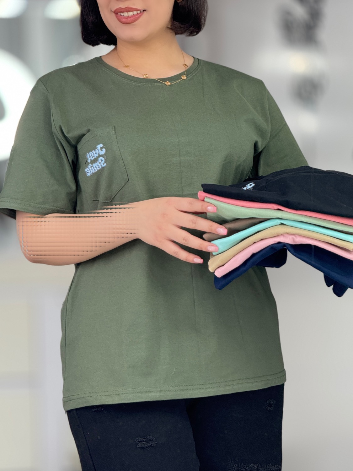 تیشرت جیبدار اسمایل کد 42549