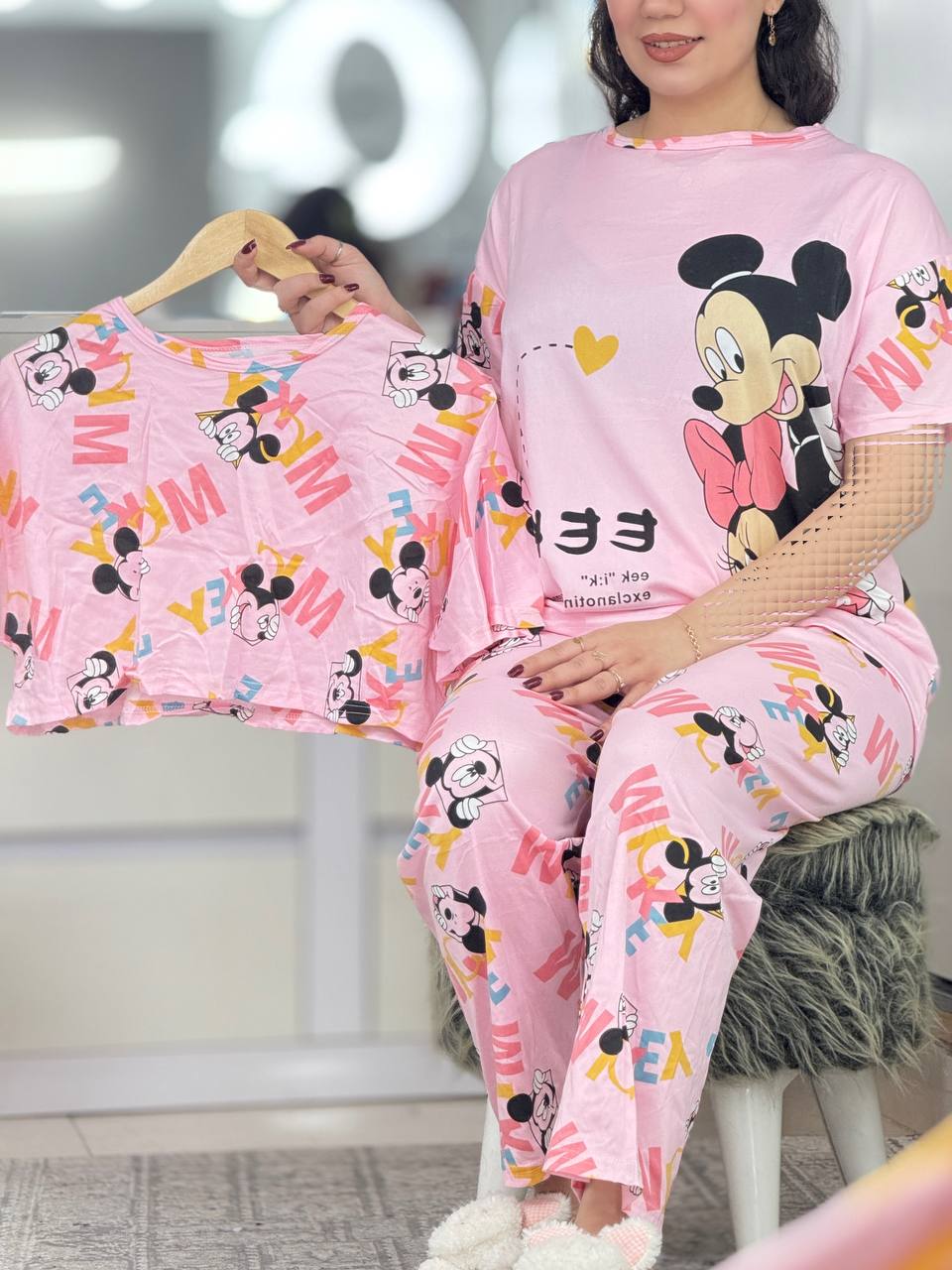 ست سه تیکه میکی موس صورتی کد 6428