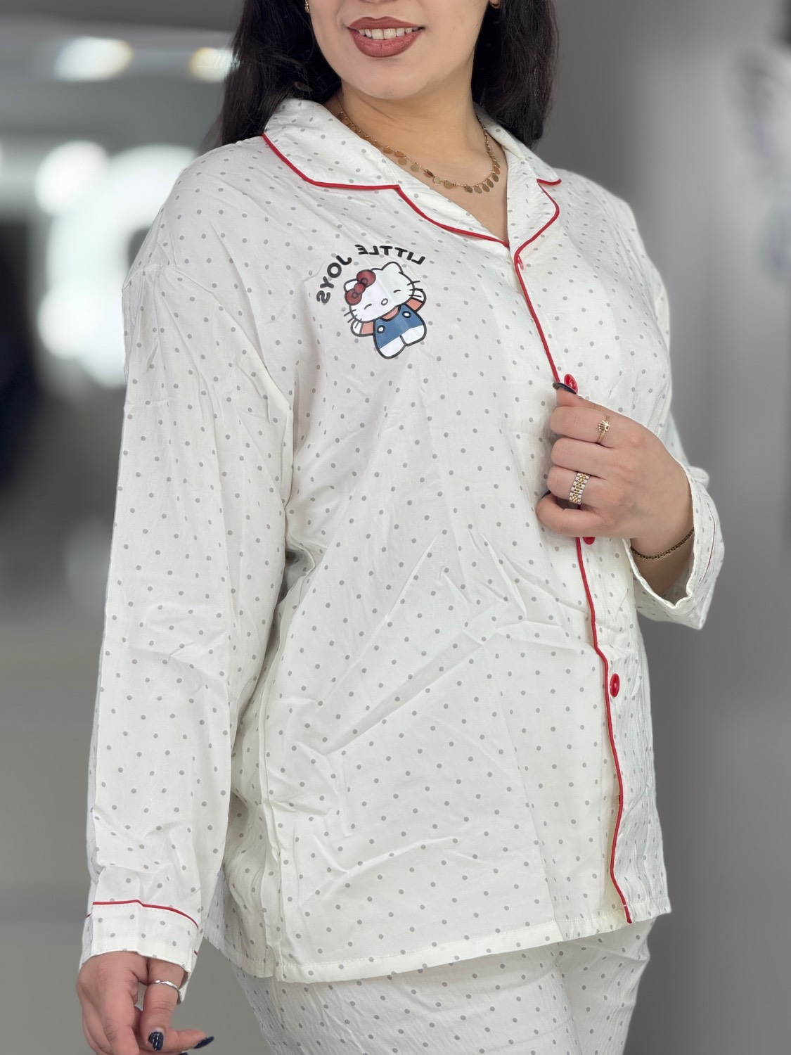 ست دکمه دار کیتی خال خال کد 33562
