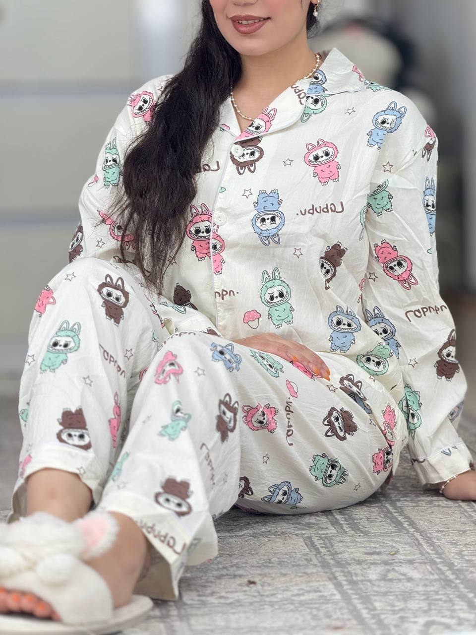 سا دکمه دار استین بلند لبوبو کد 6265