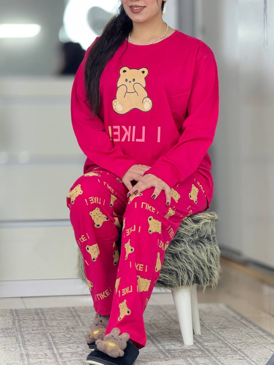 ست بلوزشلوار استین بلند خرسی کد 6356