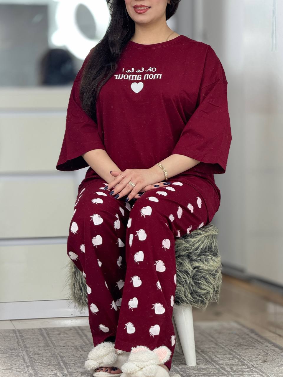 ست نیم استین قلب کد 6553