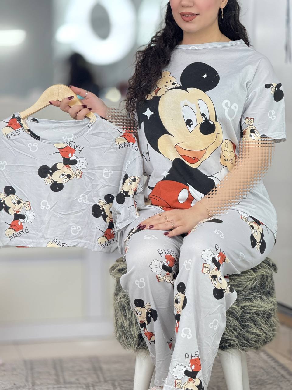 ست سه تیکه میکی موس طوسی کد 6422