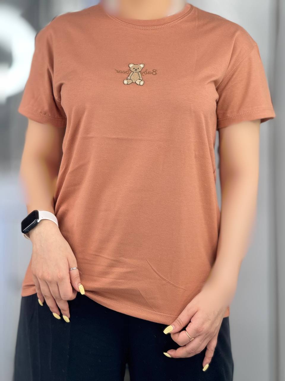 تیشرت تک خرسی قهوه ای کد 6382