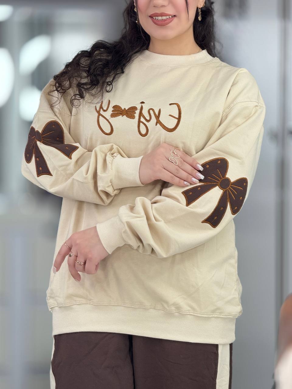 ست دورس شلوار استین پاپیون کد 6462