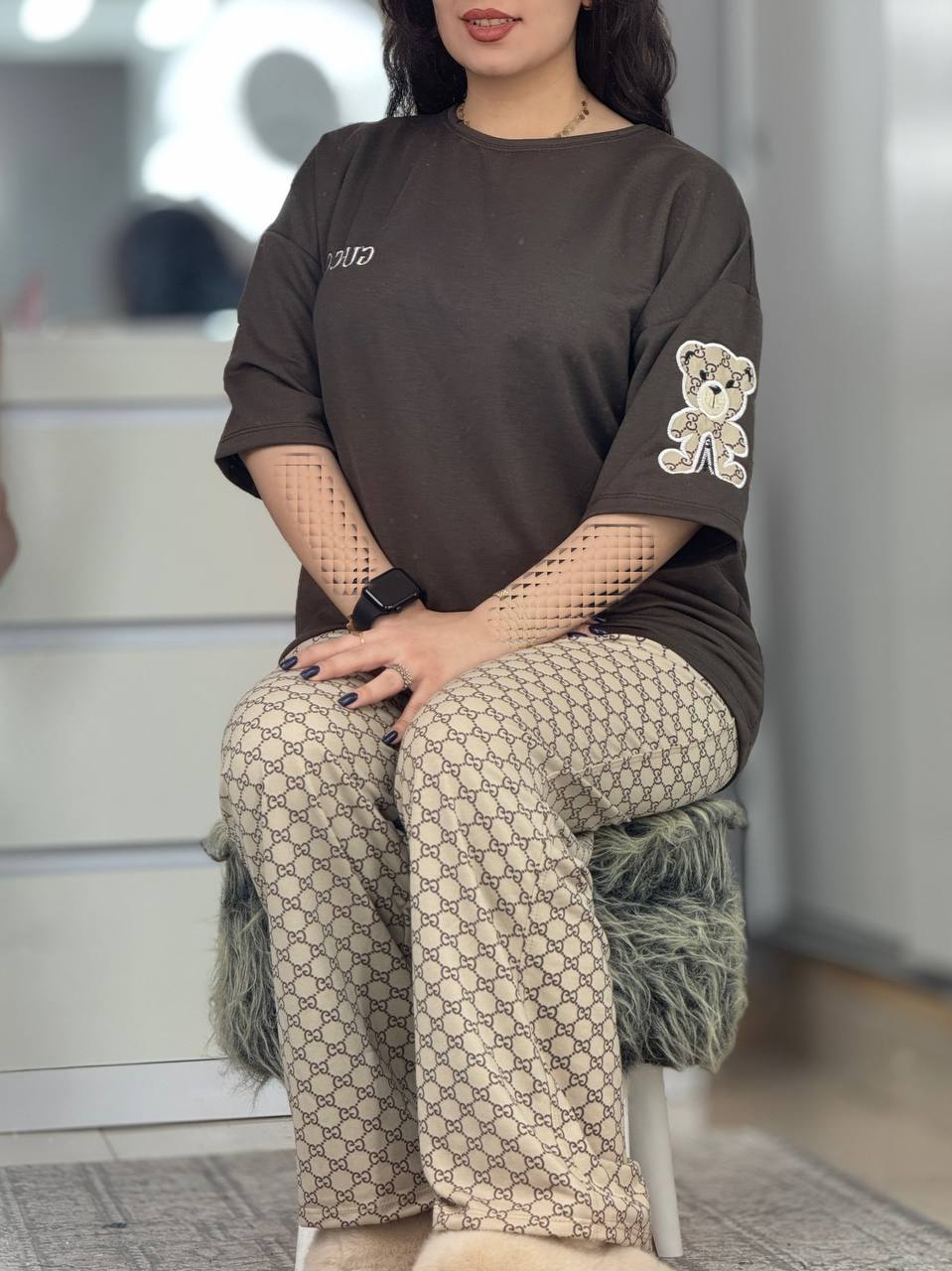 ست استین خرسی کاکائویی کد 33421