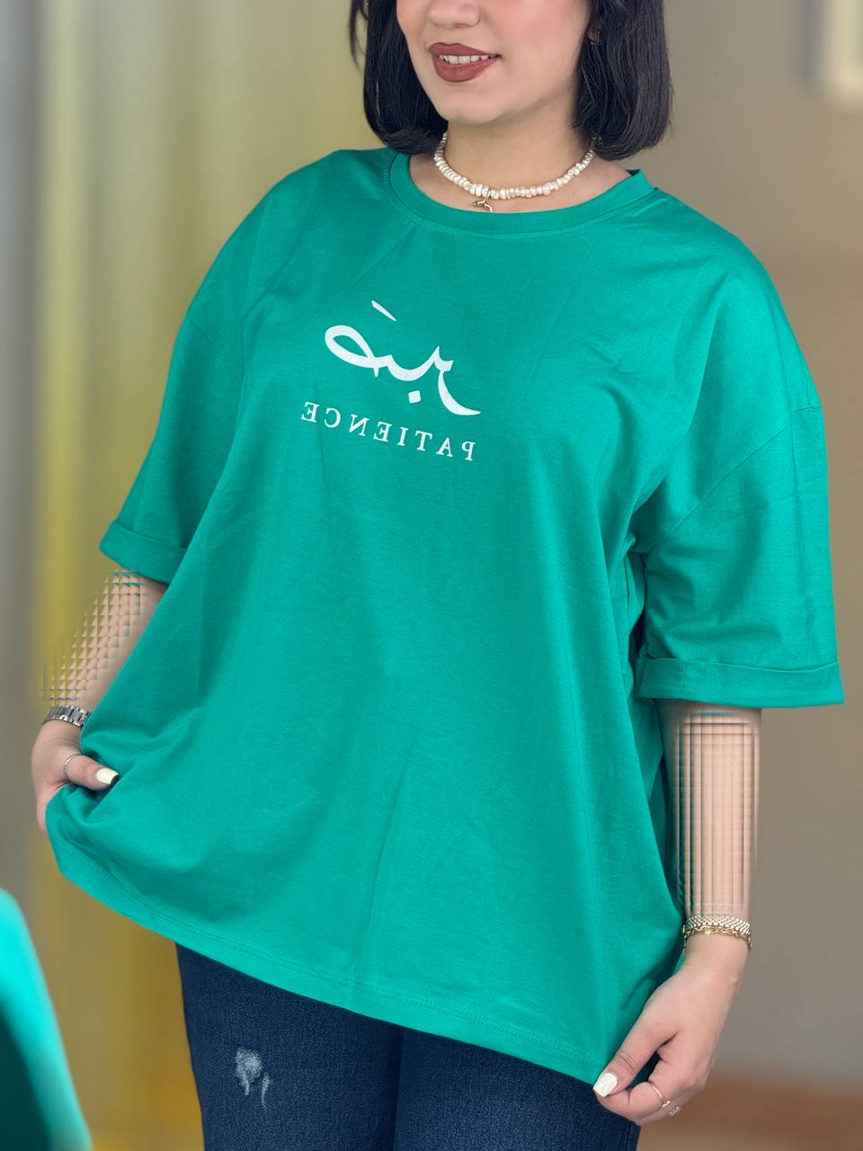 تیشرت باکسی طرح صبر کد 42739