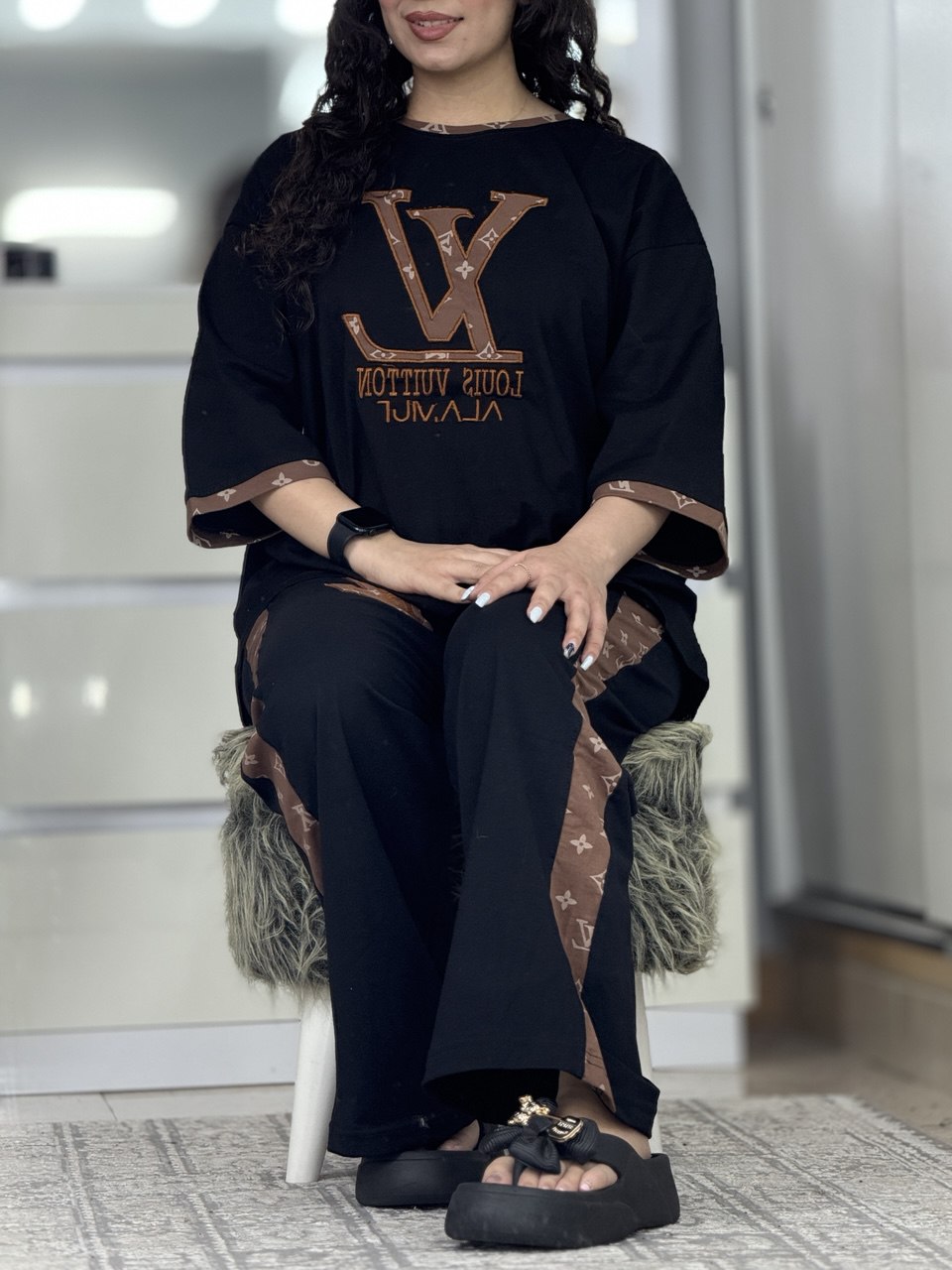 ست بگی ال وی مشکی قهوه ای کد 6393