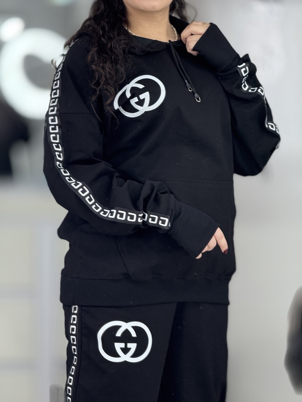 ست هودی شلوار فینگر دار جی جی کد 6347